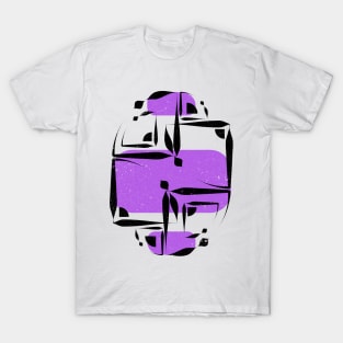 Minimalist Lines With Purple Shapes T-Shirt